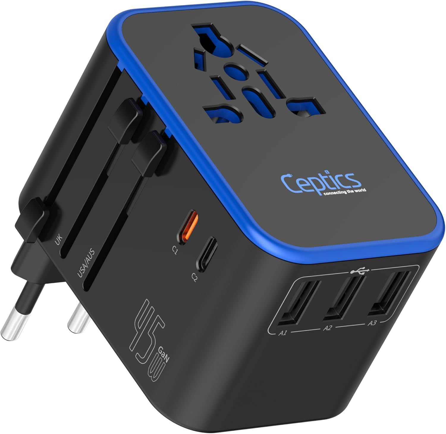 Universal Multiple Travel Adapter with USB Ports – Worldwide International Plug Converter